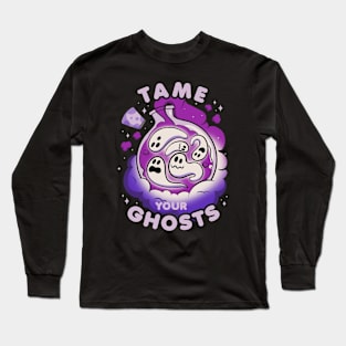 Tame Your Ghosts Funny Halloween by Tobe Fonseca Long Sleeve T-Shirt